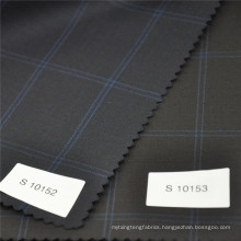 blue window pane wool polyester fabric suits fabrics for suit mens